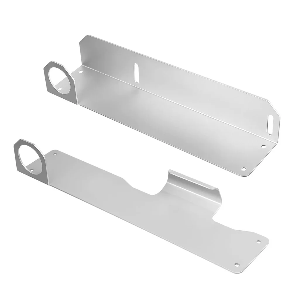 Zestaw metalowych wsporników do montażu na ścianie przyczepy i garażu, do pionowego przechowywania, zapewniający porządek i łatwy dostęp do podnośników.