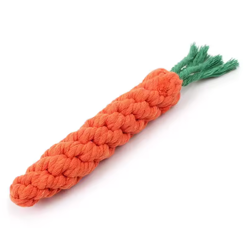 1Pcs Carrot Dog Bite Rope Pet Dog Toys Safe Durable Braided Bite Dog Chew Toys Resistant Puppy Molar Cleaning Teeth Cotton Rope - Image 9