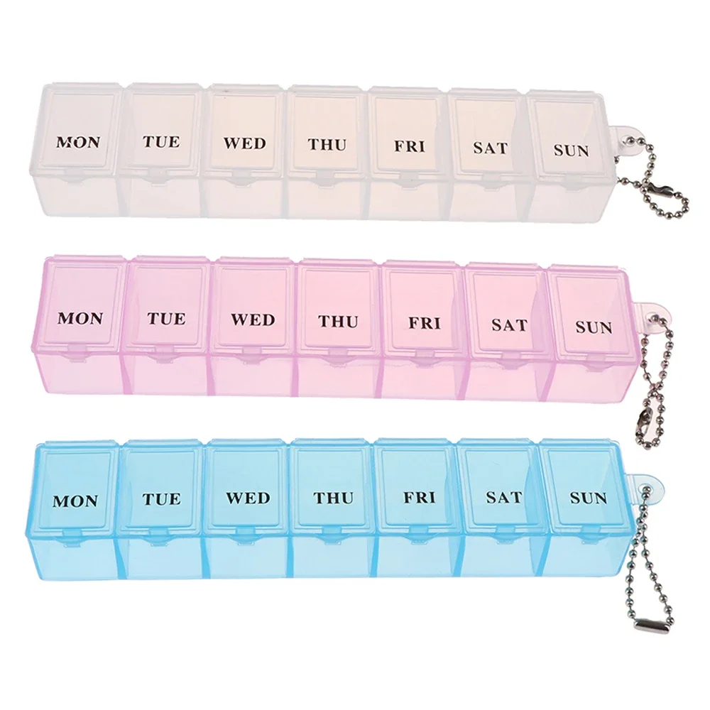 7Day Pill Organizer, Moisture-Proof Pill Case, Weekly Portable Medicine Box Dispenser for Purse Travel Vitamin Holder Containers