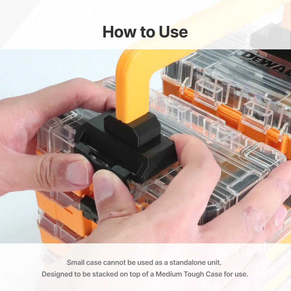 Image 5: Poignée de transport compatible avec la boîte de rangement d'outils empilable DEWALT Tough Case série M, poignée ergonomique en plastique facile à saisir, accessoire