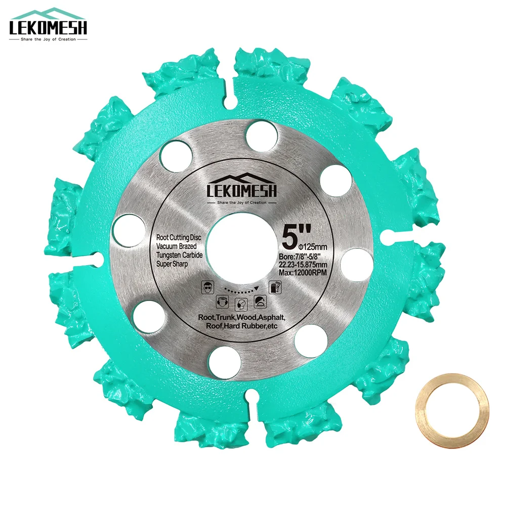 

LEKOMESH Dia125mm Hard Alloy Saw Blade 1Pc Cutter Disc For Root Trunk Wood Hard Rubber 5inch Cutting Disc With Washer