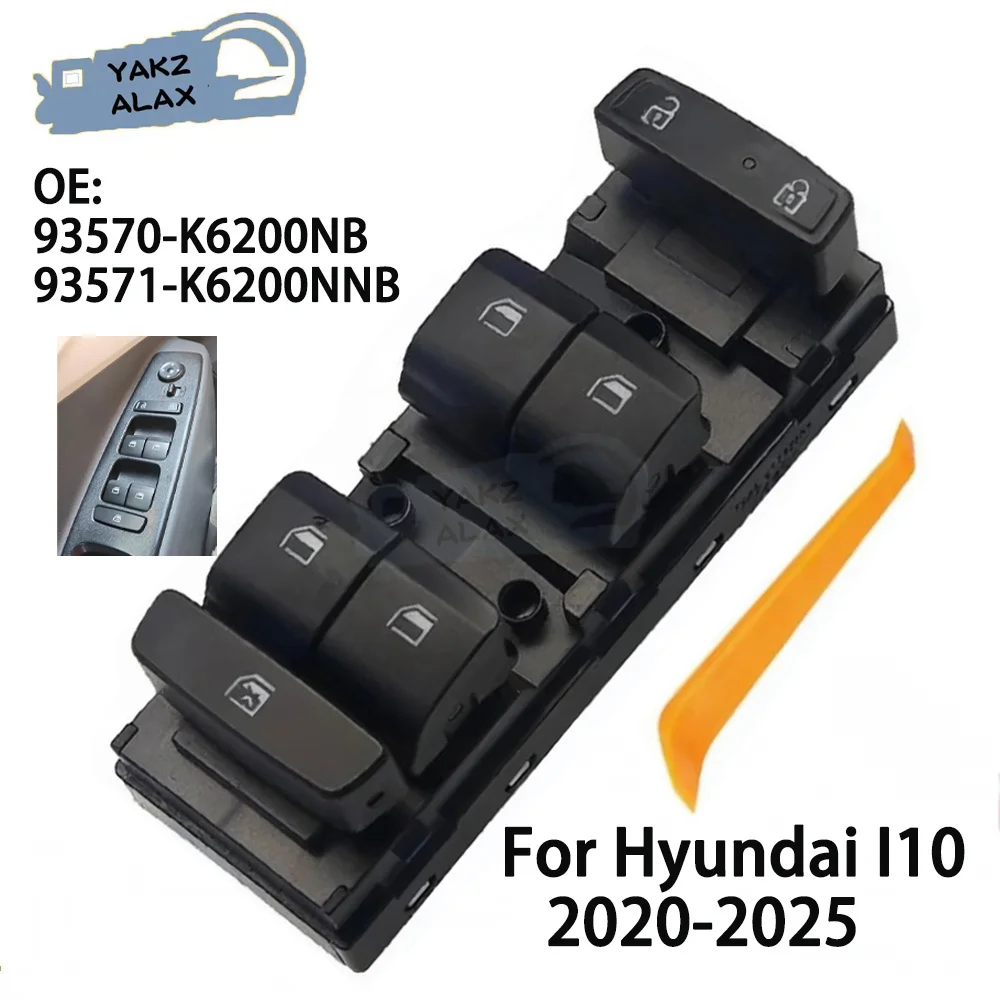 

Для Hyundai I10 2020 2021 2022 2023 2024 2025 переключатель управления окном запасные части передний левый контроллер стеклоподъемника 93570-K6200NB