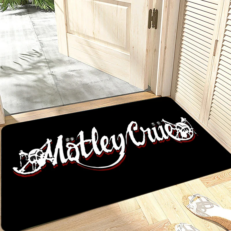 ممسحة الفانيلا الكلمة حصيرة M-Motley Crue داخلي القدم البساط دافئ السرير الحصير المطبخ الممر ماصة للماء السجاد شرفة ديكور #3