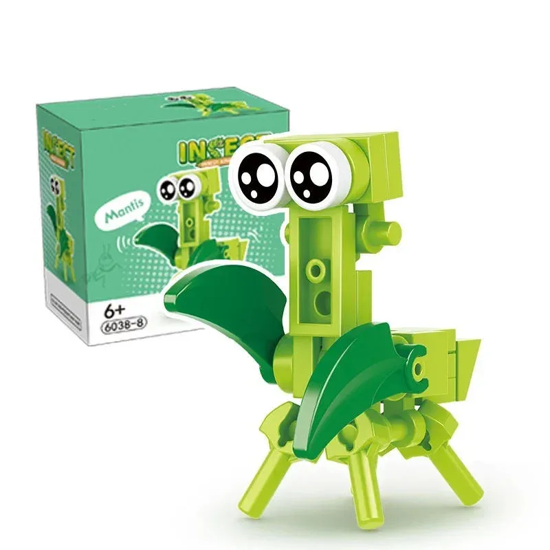 Mini Insetos Modelo Animal Building Block Kit para Crianças, Expert Criativo, Tijolos Borboleta, Brinquedo Educativo, Presente de Aniversário, 10 em 1