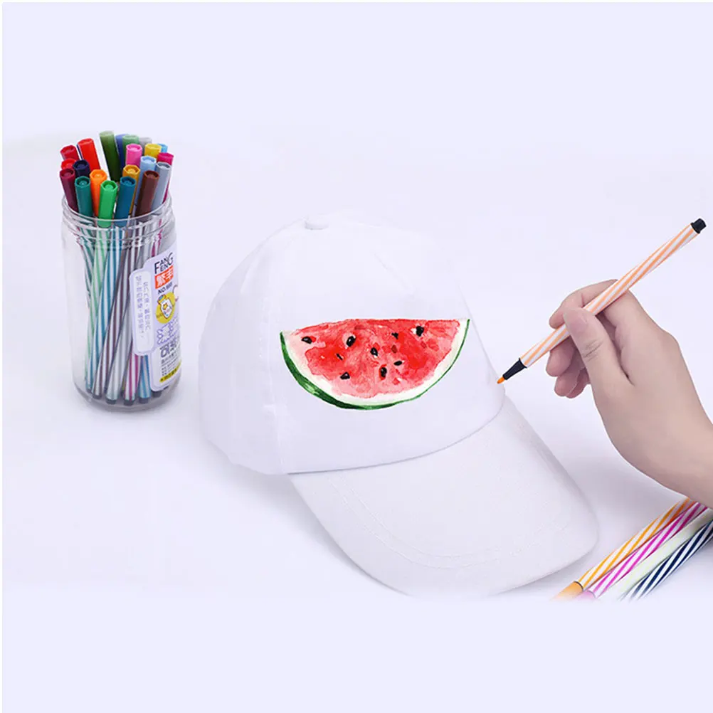 3 Pcs Blank Peak Caps White Color Adjustable Buckle Unisex Baseball Hats Graffiti Drawing DIY Painting Outdoor Sun Protect caps