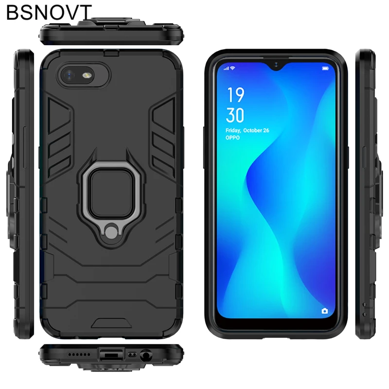 For Cover OPPO A1k Case CPH1923 Magnetic Finger Ring Holder Armor Cover For OPPO Realme C2 Case For OPPO A1k / Realme C2 RMX1941