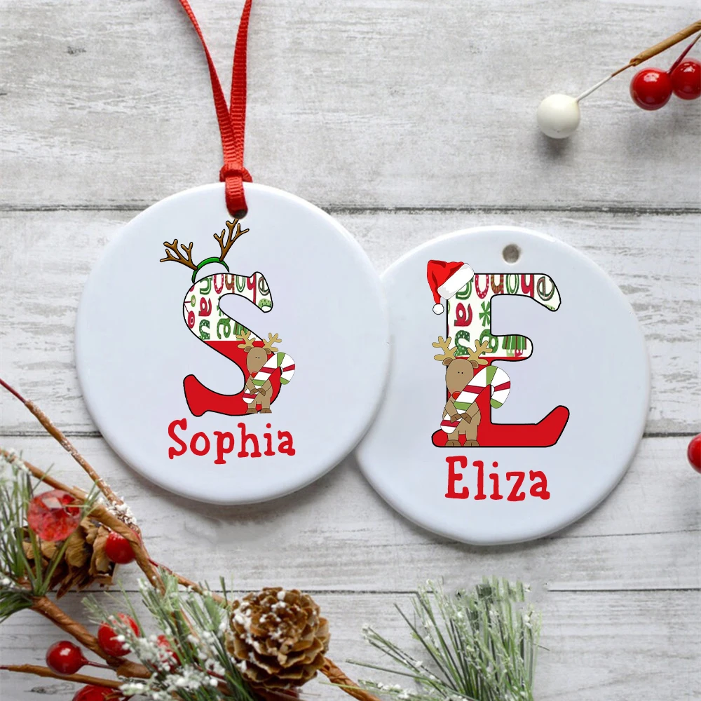 Personalized Christmas Baby Ornament Custom Name Toddler Xmas Ceramic Ornament Baby Photo Prop Ornament Christmas Keepsake Gift