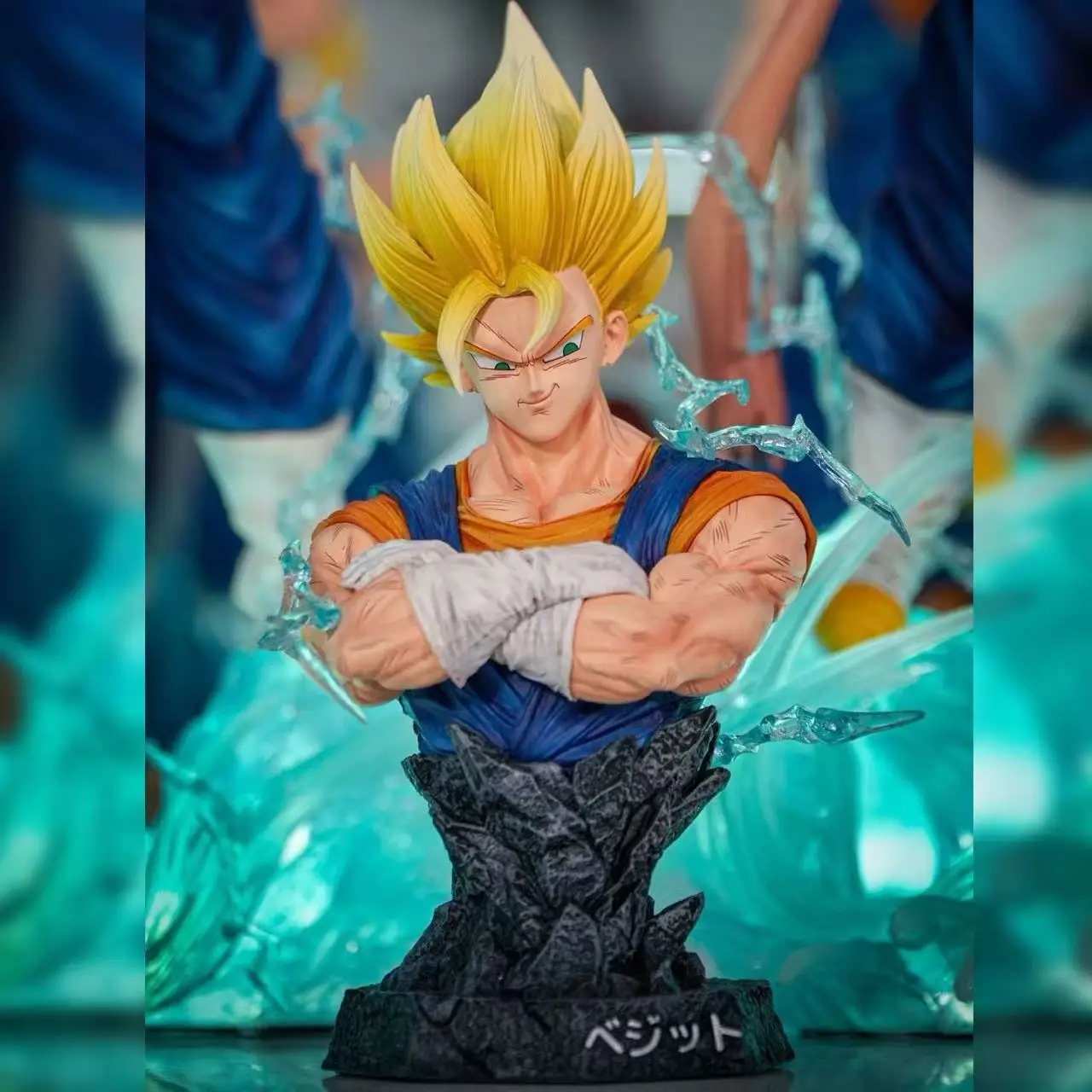 Jt Statue Dragon Ball Z Vegetto Anime Action Figure 38 Cm 14.96 Inches With 3 Heads Replace Super Saiyan Collectible Model Toys