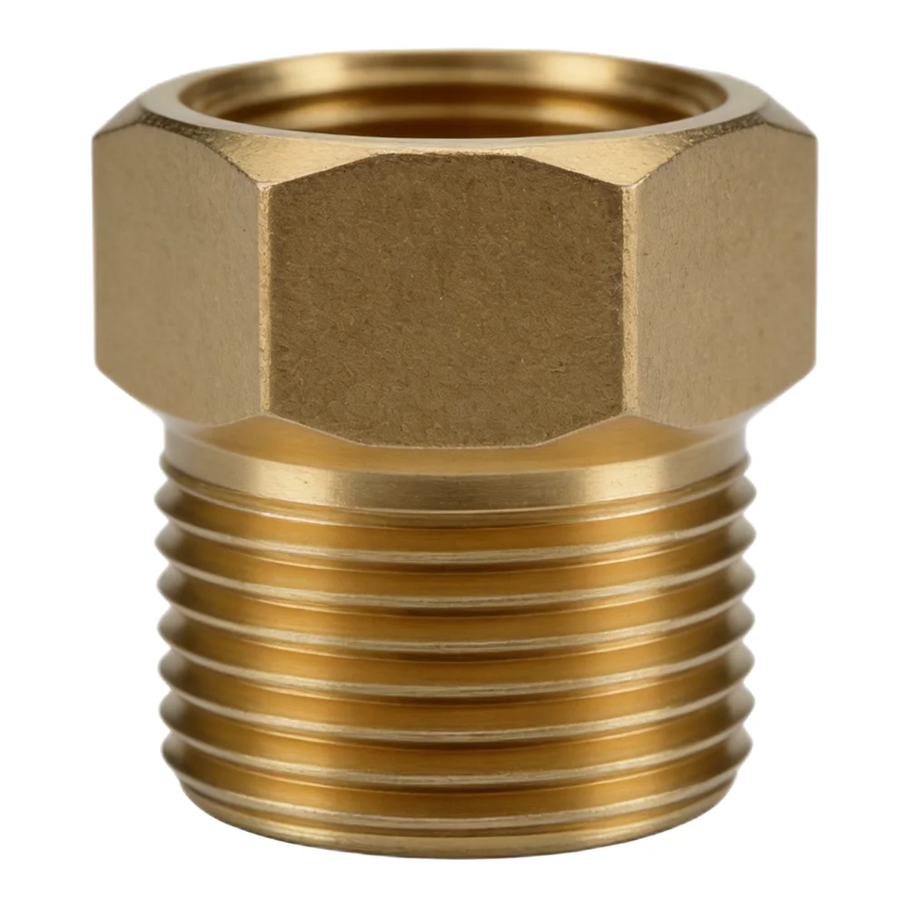 Brass Fire Hose Adapter 112 Inch NPT Male to 112 Inch NST NH Male Hex Nipple for Fire Hose Coupling and Valve Fittings