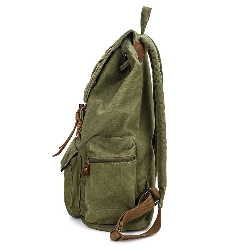 KOOGER High Capacity Canvas Vintage Backpack for School College Hiking Travel