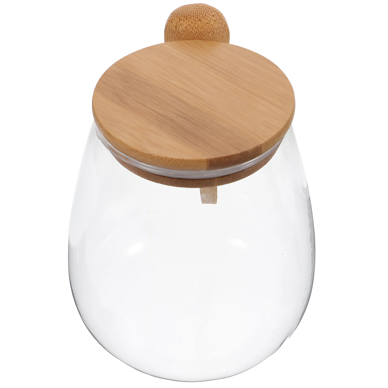 Tarro de vidrio Conveniente recipiente para té Botes de cocina delicados Tanque de almacenamiento de alimentos Madera