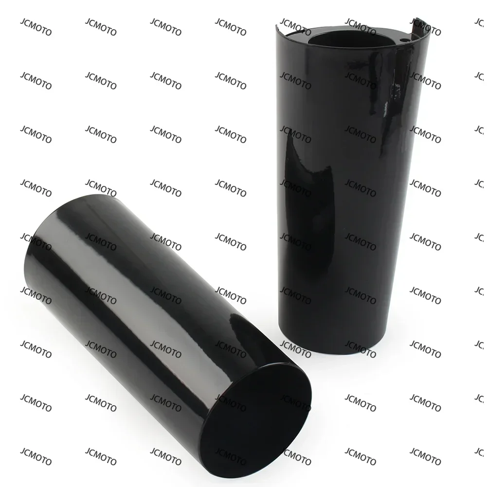 For Harley Davidson 2014-2023 Touring Electra Tri Glide FLHX Black/Chrome 2Pcs Motorcycle Smooth Fork Tube Slider Covers