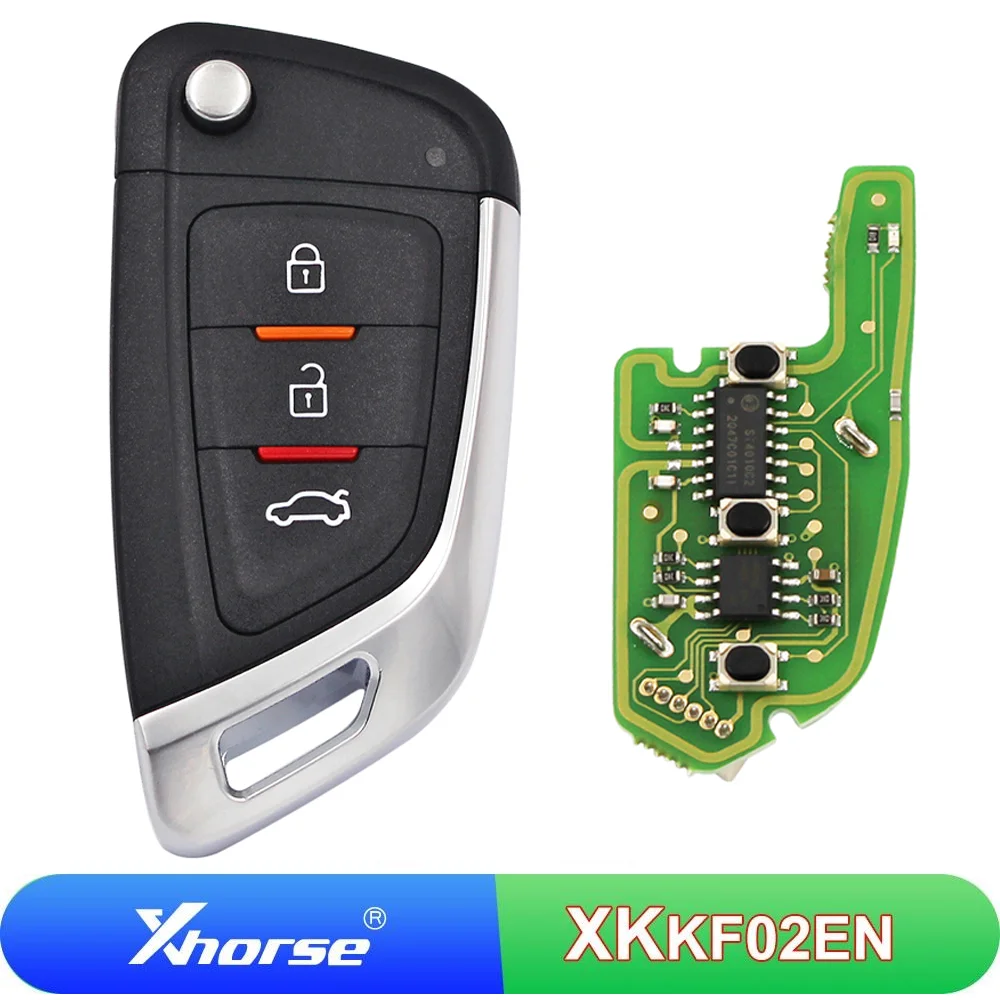 

5/10 Pcs XKKF02EN Xhorse XK Wired Remote Key VVDI Car Key 3 Buttons Universal Knife Flip Car Key For Mini Key Tool