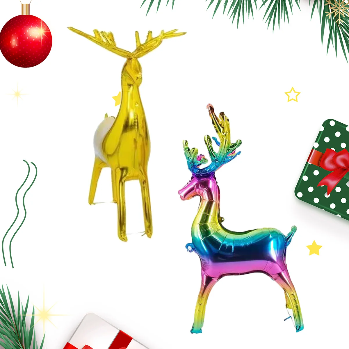 ثلاثية الأبعاد حامل عيد الميلاد الغزلان سحب سانتا كلوز مزلقة احباط بالونات مجموعة الذهب الأيائل بالون زينة عيد الميلاد لمتجر المنزل نافيداد