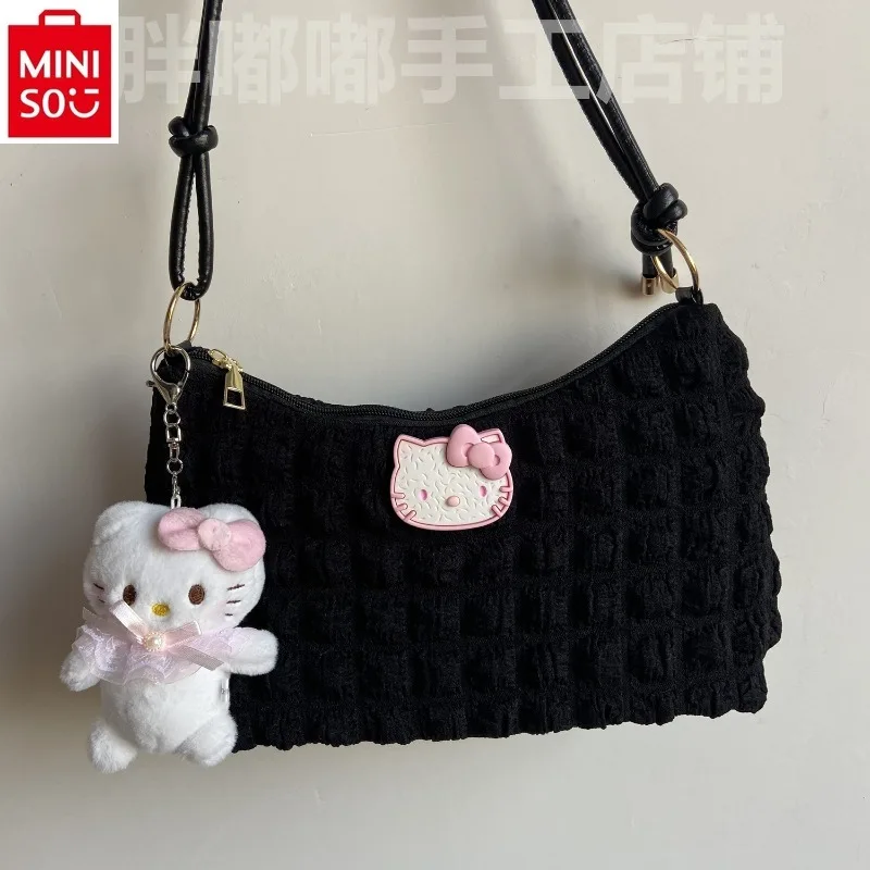 MINISO Sanrio Cartoon Hello Kitty Girl Shoulder Bag Simple, Sweet and Cute Student Handbag