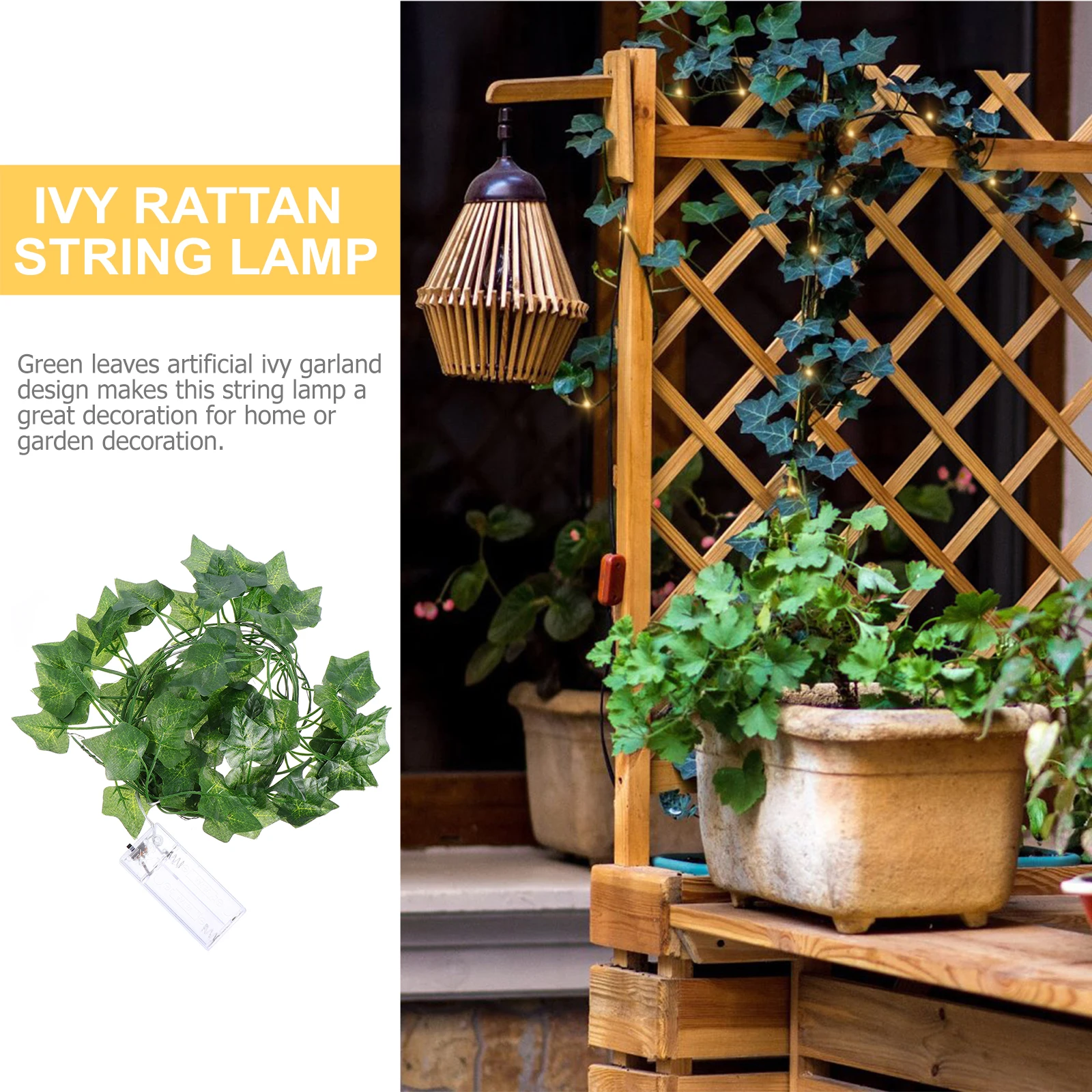 

Vines LED Light String Green Leaves Rattan Lamp Garden Decorative Outdoor Garland High Quality Plastic Safe Warm