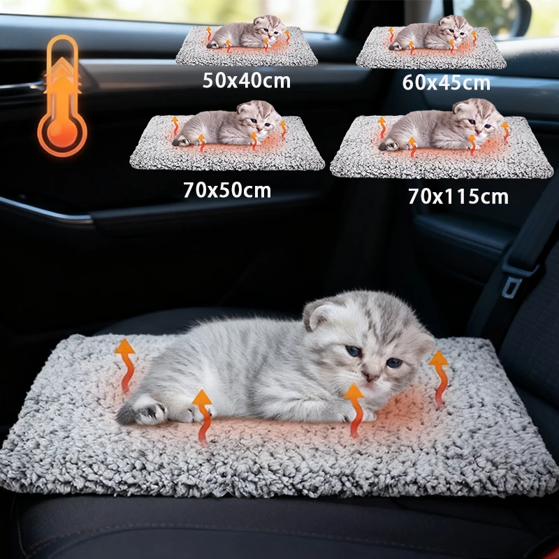 

Utumn/Winter Warm Pet Bed,Ultra-Warm Dog&Cat Mat,Non-Slip Indoor Outdoor Thermal Kennel Mattress in 4 Sizes Self-Heating Cat Bed