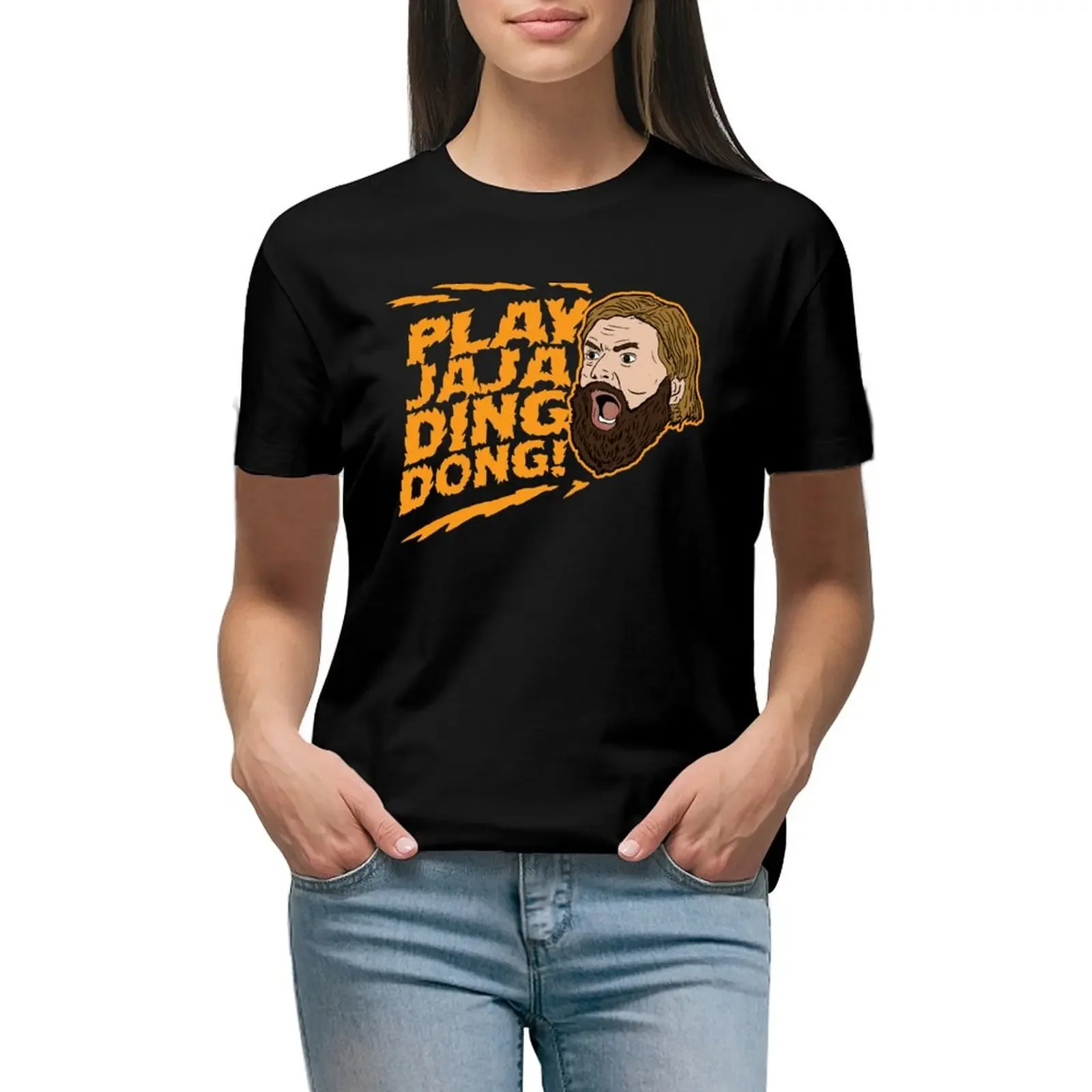 Play Jaja Ding Dong! T-Shirt oversized summer tops graphics customizeds Women's summer blouses 2024