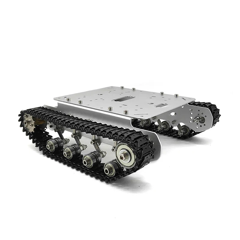 Veicolo con serbatoio ammortizzante in metallo cingolato TS100, modello di veicolo piccolo intelligente con robot che trasporta carichi grandi