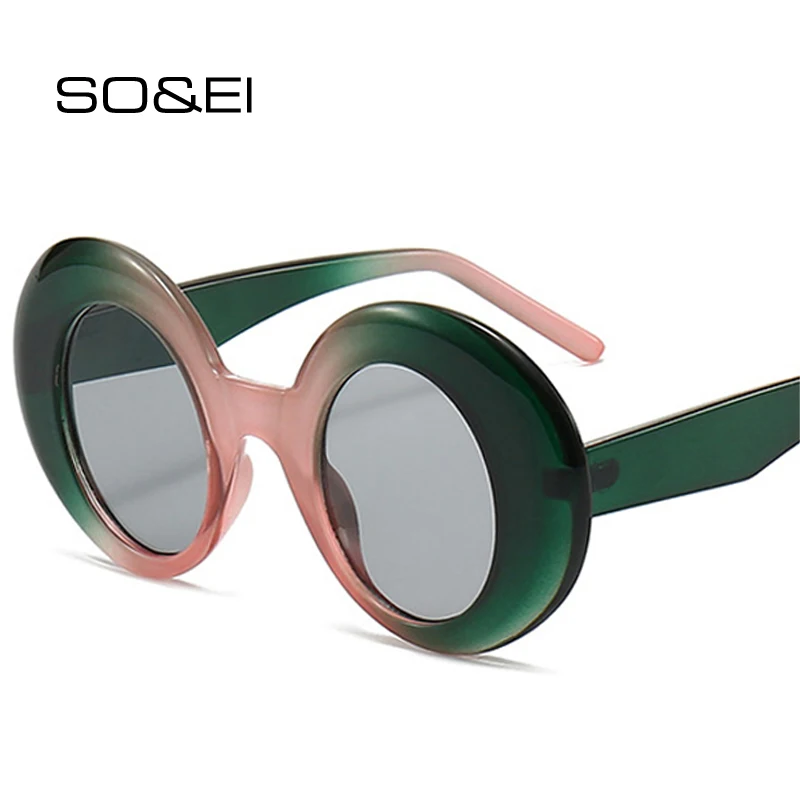 

SO&EI Retro Oversized Oval Sunglasses Women Candy Color Shades UV400 Fashion Punk Sun Glasses