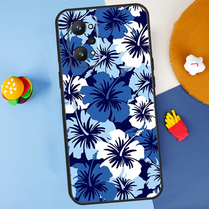 Hibiscus Retro Hawaiian Flower For Realme GT Neo 5 3 2 C55 C35 C33 C31 C30 C25 C21Y C15 C11 Realme 8 9 10 11 Pro Plus Case