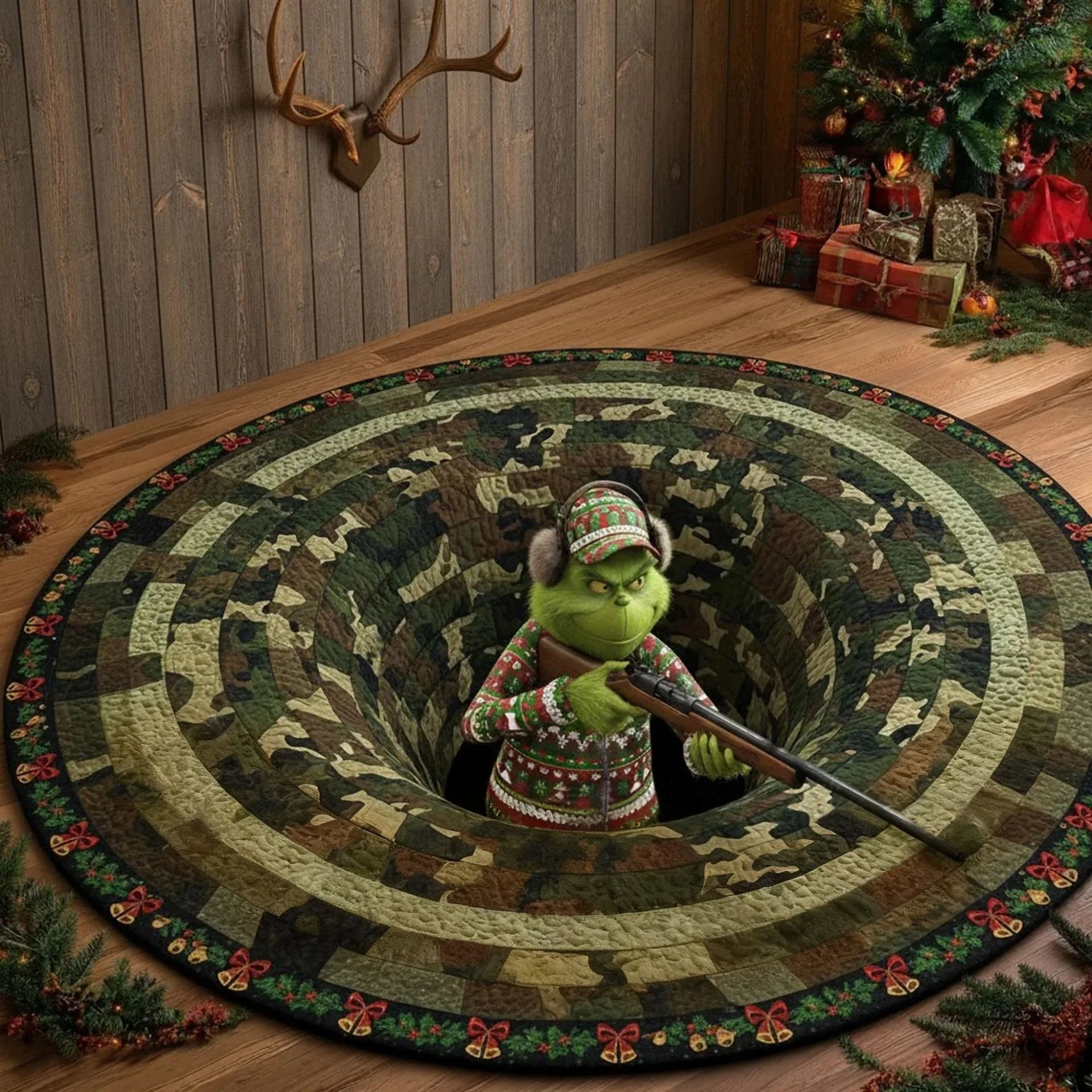 Round Area Rug Coiled Blue Dragon Silhouette Vibrant Orange Flame Wings Autumn Maple Leaves Border For Tabletop Showcase Floor