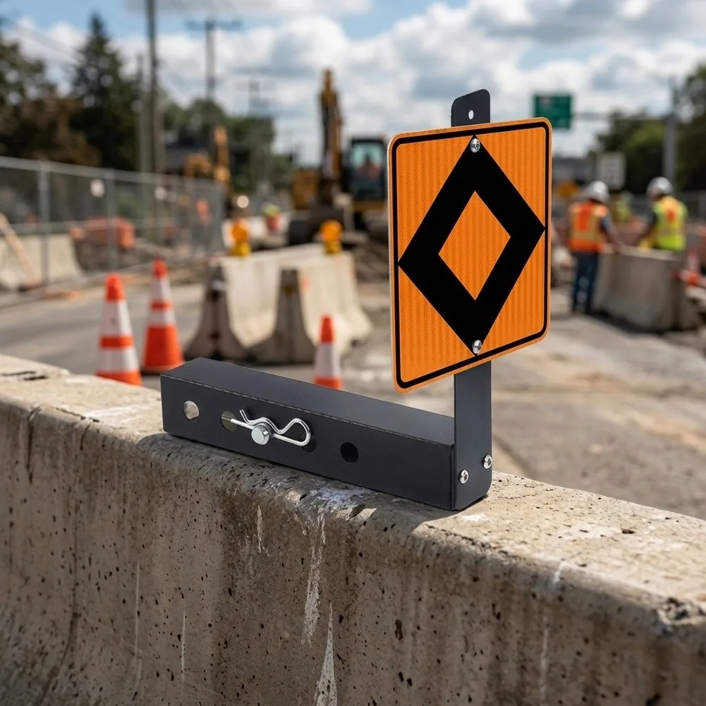 Slow-Moving Sign Holder: 2 In Hitch Mount  Fits 14