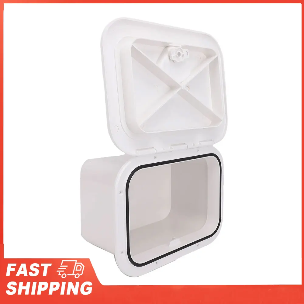 Marine Boat Storage Box ABS 37.5X27X17.5cm Boat Embedded Storage for Bait Fishing Gear Tools White Fishing Gear Organizer Box
