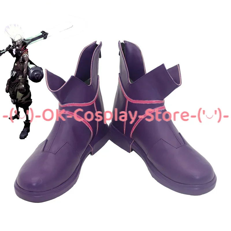 LOL el niño que destrozó el tiempo Ekko, zapatos de Cosplay, botas de Carnaval de Halloween, accesorios de Cosplay, zapatos de cuero PU hechos a medida