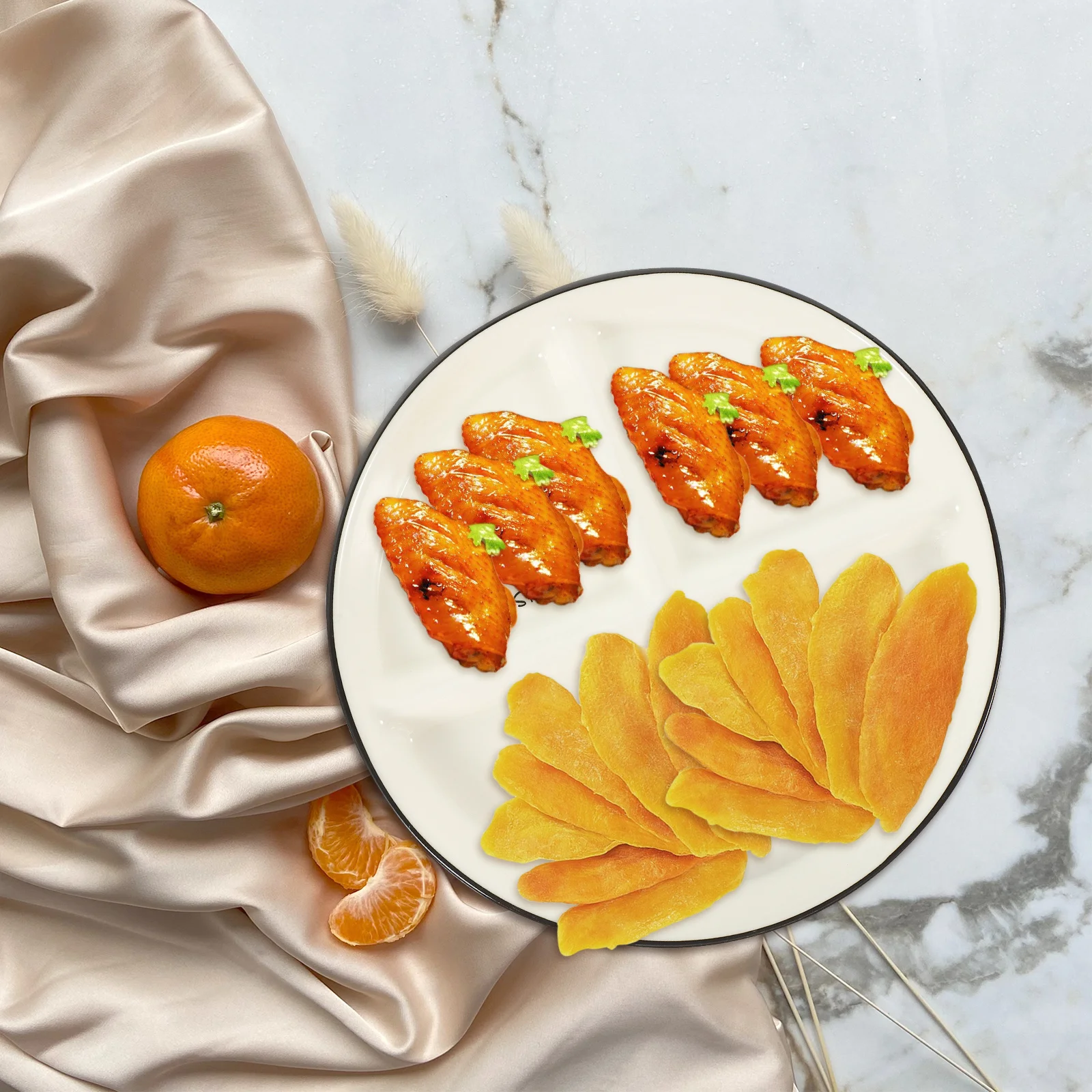 

Household Divided Plate Easy Clean Surface No Burrs Safe for Daily Use Suitable Dining Plate for Hotel Canteen Dessert Plates