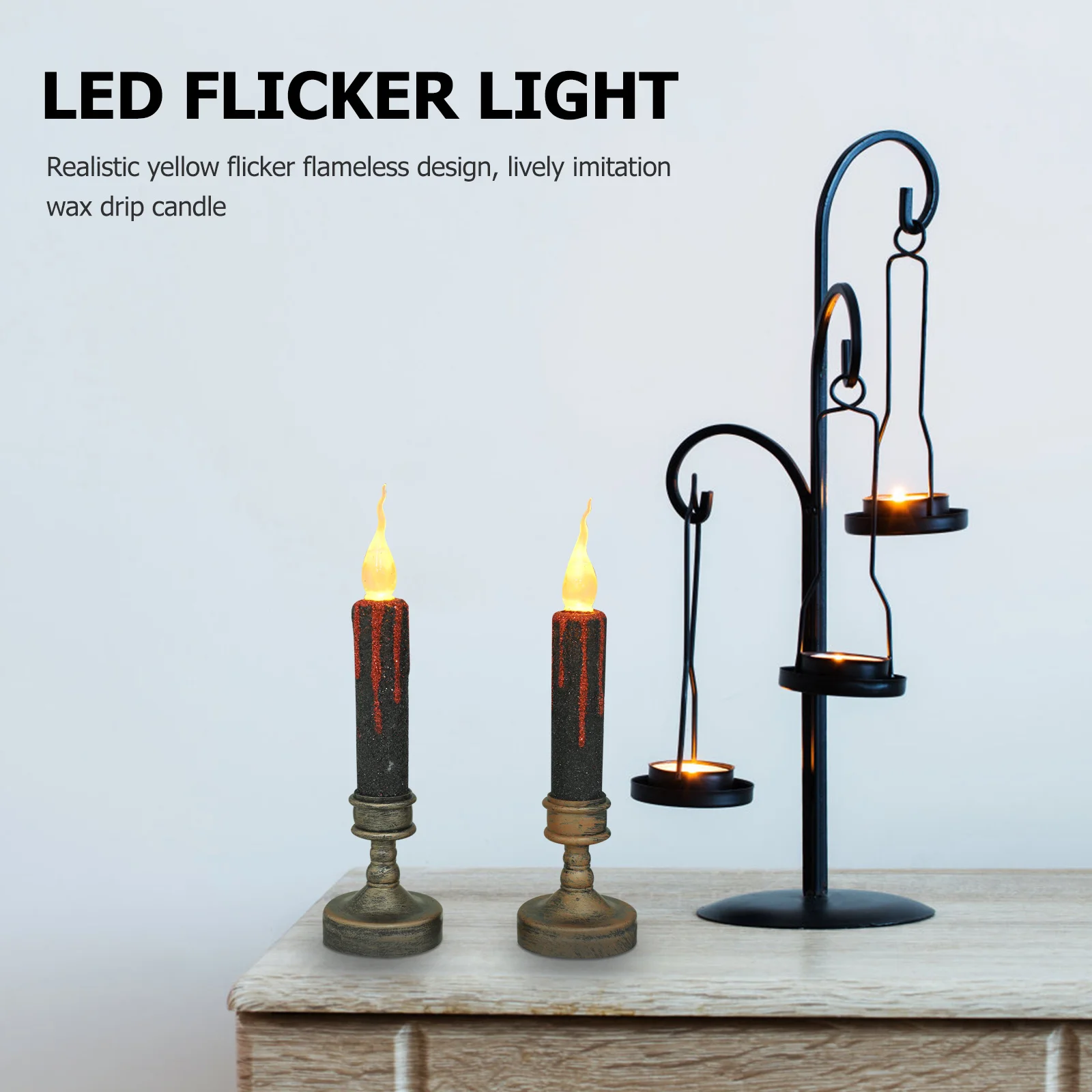 2 قطعة Led الشمع تفتق الشموع عديمة اللهب الخفقان ضوء لجميع القديسين الزفاف زينة عيد الميلاد الرجعية Led مصباح الطاقة