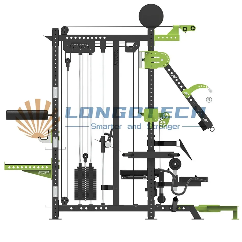 Gym All In One Trainer Stacja wielofunkcyjna Smith Machine Cable Crossover Smith Power Rack Squat Machine Sprzęt fitness