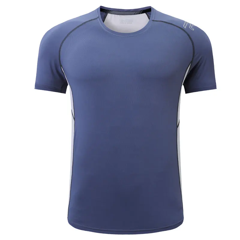 Sports Patchwork Shirts Men Running High Quality Quick Dry Fitness Short Sleeve Mesh Breathable Workout Training Tee