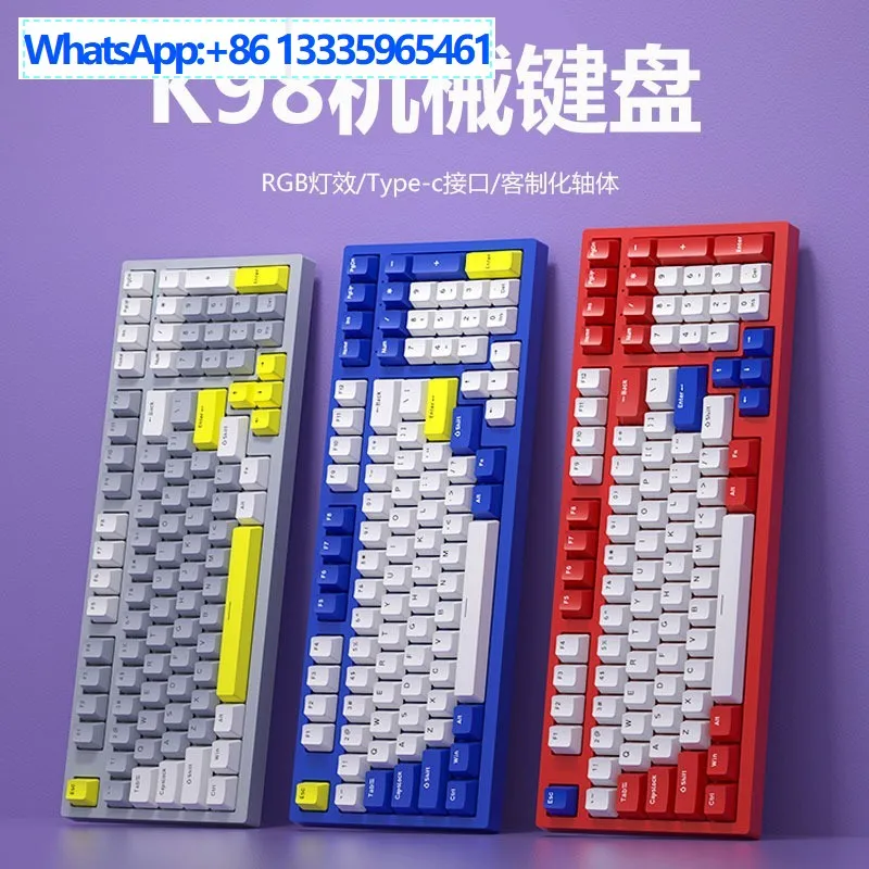 

Dragon Guard K98 RGB Светящаяся проводная механическая клавиатура RGB Индивидуальная игровая игровая клавиатура Typec Key Cable