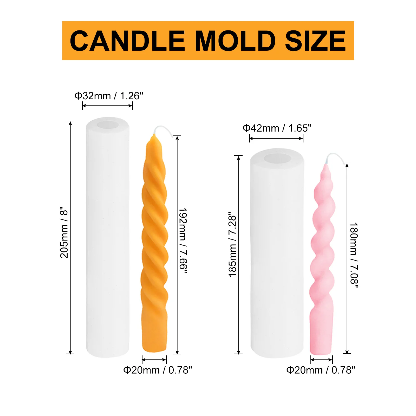 2/3pcs Taper Candle Making Mold 3D Spiral Taper Candle Mold Long Twisted Silicone Candle Mold Taper Candle Moulds for Home Decor