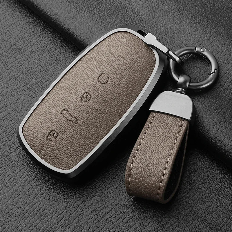 NEW Simple Style Aluminum Alloy + Goat Leather Car Remote Key Case Cover for Chery Tiggo 7 8 9 Multiple Styles To Choose From