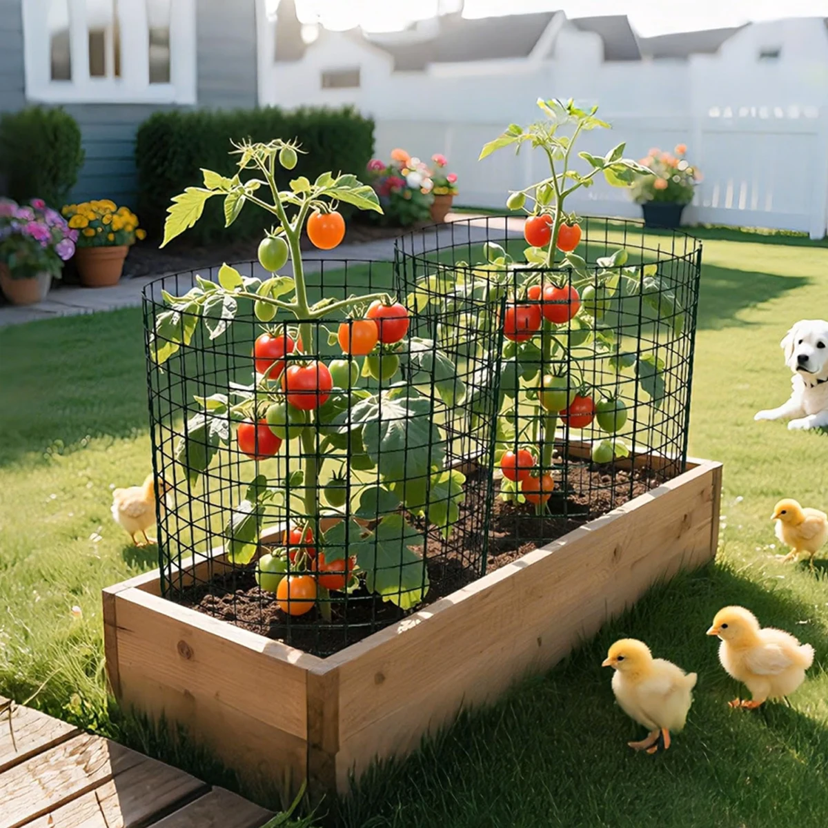Metal Plant Flower Pot Protective Mesh Cage Block Animal Invasion Vegetable Garden Netting Net Vegetables Vine Anti Bird Chicken