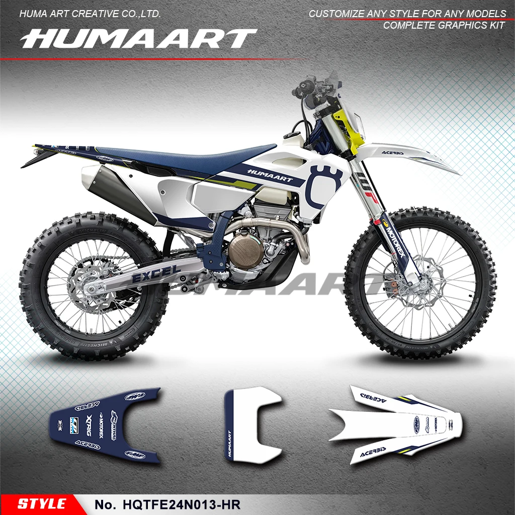 

HUMAART Motorcycle Graphics Adhesive Sticker for Husqvarna TE150 TE250 TE300 FE 350 450 501 2024, Style No.HQTFE24N013-HR