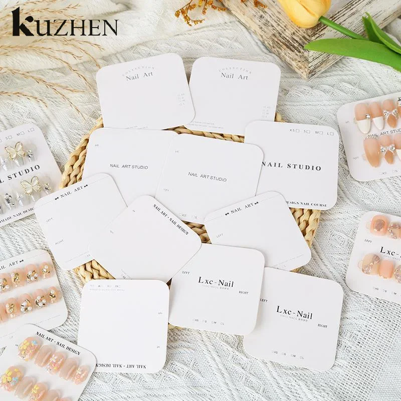 20 Sheets Nail Packaging Cards Press-On Nail Display Handmade False Nail Design Swatch Show Card Manicure Sample Display Salon
