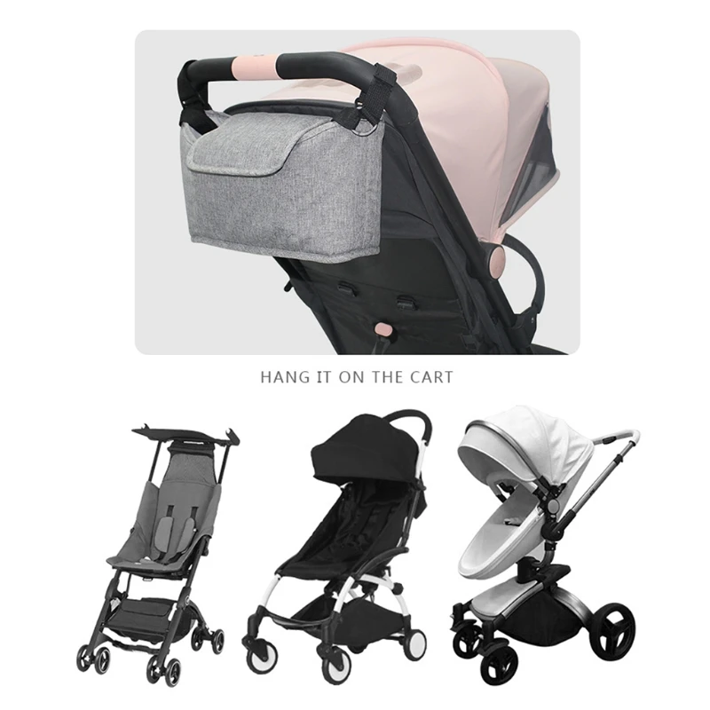 

Multi-pocket Baby Stroller Bag Waterproof Baby Stuff Nappy Cup Holder Carriage Pram Cart Bottle Bag