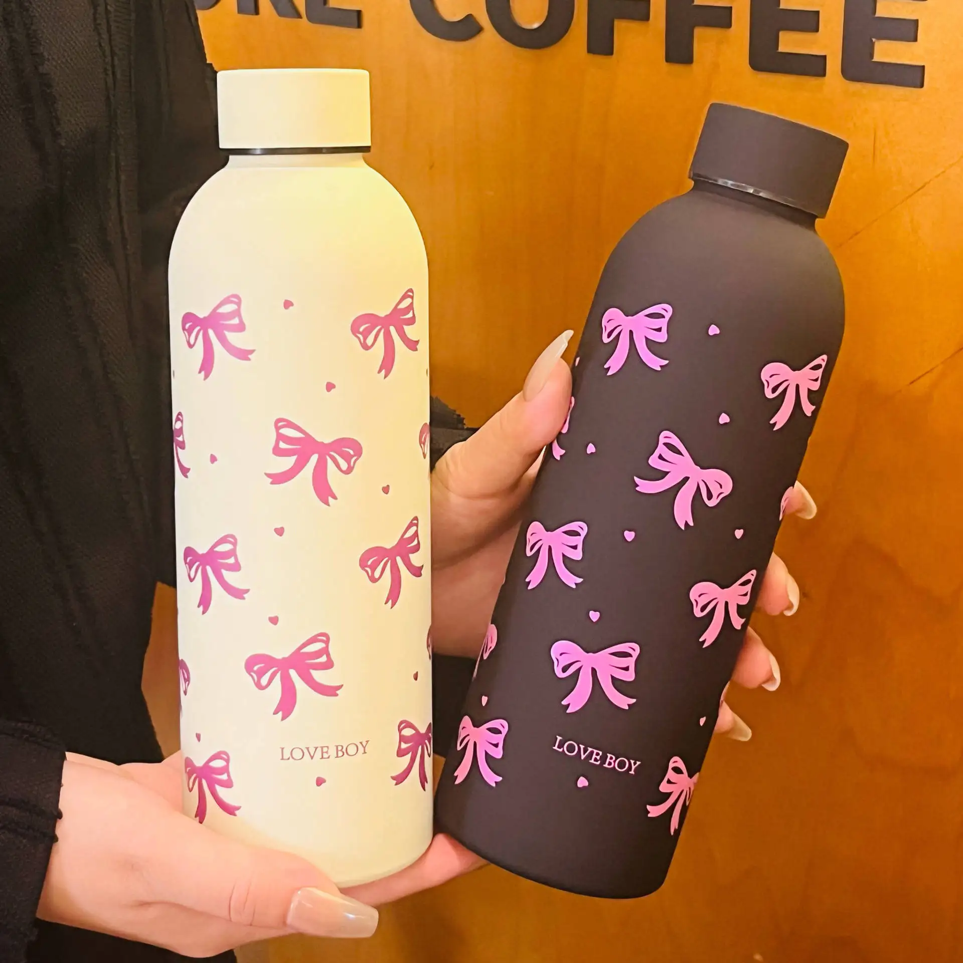 

500ml Kawaii Bow Cup Vacuum Bowknot Stainless Steel CarCup Insulated Water Bottle for Outdoor Sport School Drinking Water Bottle