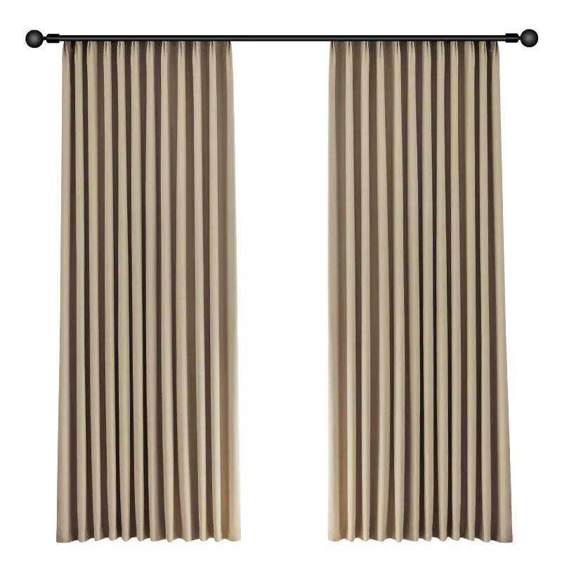 

Full blackout heat insulation linen curtain bedroom living room modern simple curtain fabric wholesale customization