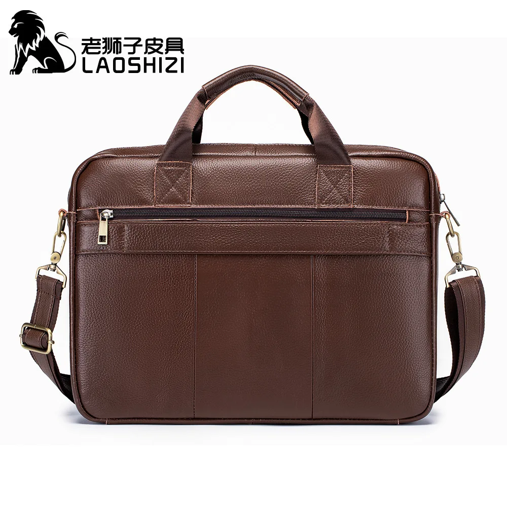 Maleta masculina de couro de grande capacidade, bolsa para computador, bolsa casual para negócios, bolsa crossbody