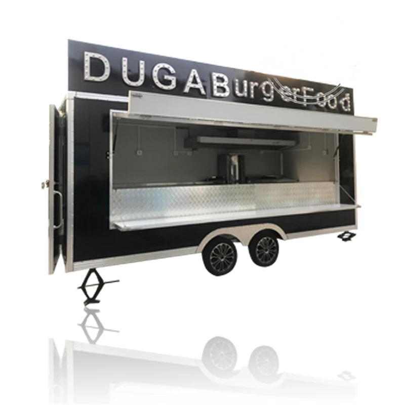 4m Mobile BBQ Fast Food Truck Outdoor Dining Car Food Trailer Hotdog Food Vending Cart Cooking Kiosk For Sale