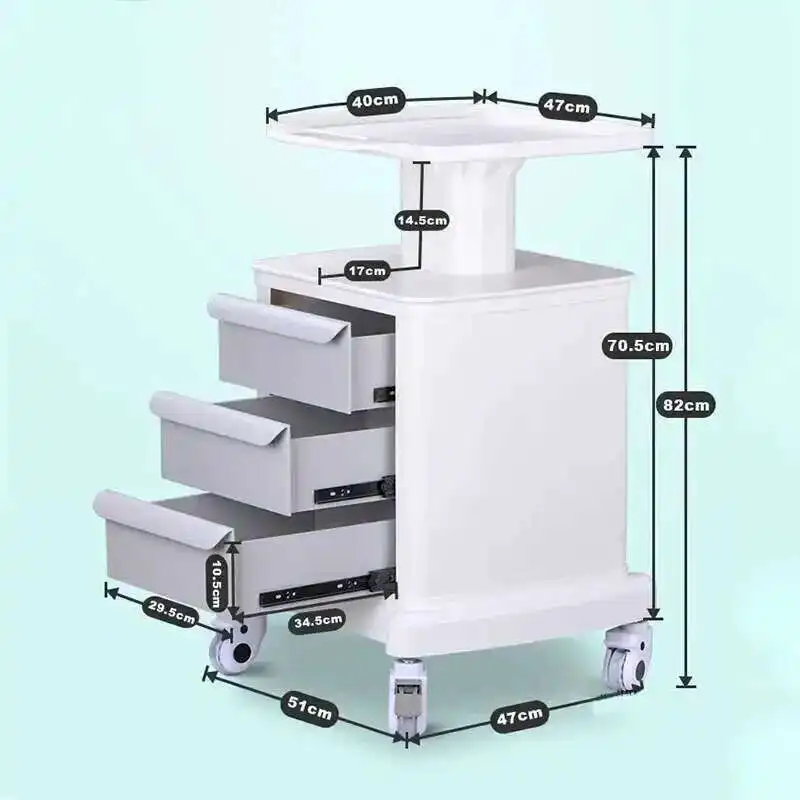 Salon Trolley Salon Equipment Furniture Organizer Cart with Wheels Portable Medical Carrello Per Trasporto Beauty Salon Trolley