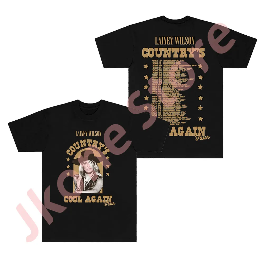 

Lainey Wilson Country's Cool Again Tour Merch T-Shirts Summer Women Men Fashion Casual Crewneck Short Sleeve Tee