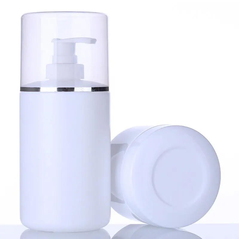 12pcs 250ml 300ml 400ml 500ml Empty Cosmetic Lotion Cream Pump Plastic Bottle Dispenser Pump Bottles with Silver Line