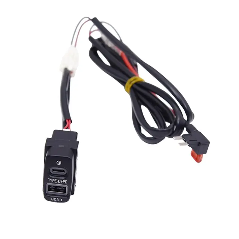 AEA7-Car USB QC3.0 Type-C PD Fast Socket Phone Charging Outlet Power Adapter For Mitsubishi Pajero Lancer Outlander