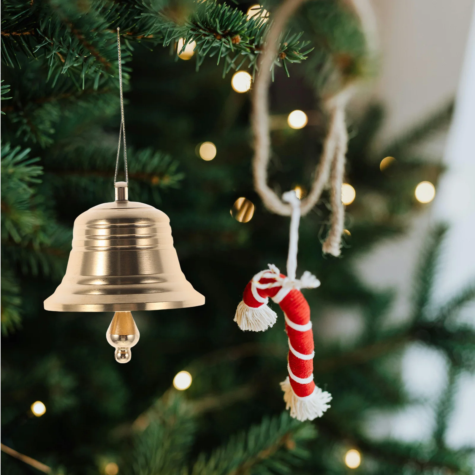 النحاس شنقا جرس قلادة خمر الحرف الرجعية جرس الذهبي زخرفة معدنية قلادة نحاسية طوق بكلاب DIY بها بنفسك ديكورات منزلية لحفل الزفاف #2