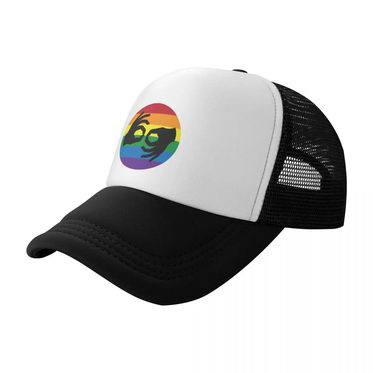 ASL LGBTQ Rainbow American Sign Language Interpreter Symbol Hands Baseball Cap cute Military Cap Man Women's Beach Outlet Men's